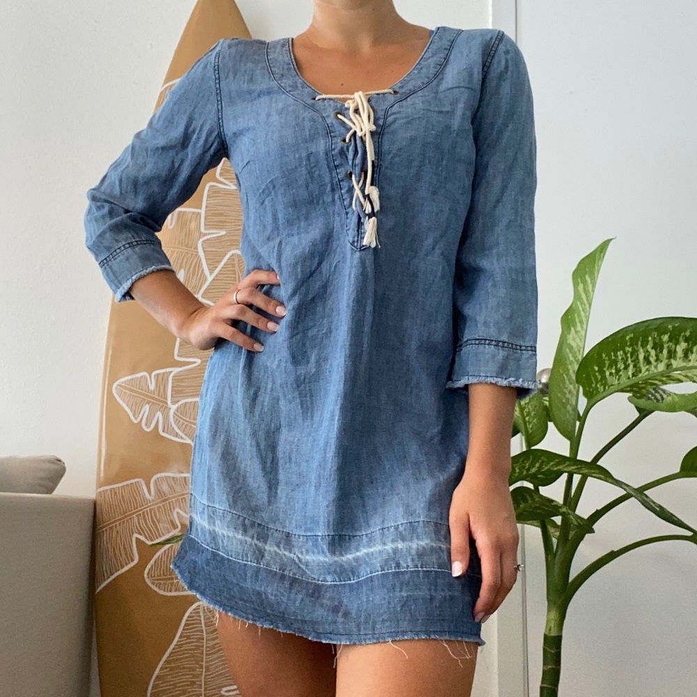 Michael Stars Denim Tie Dress